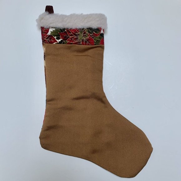 Christmas Stocking Quilted Patchwork Fabric Dog Puppies  NEW 15” Handmade - Picture 3 of 4